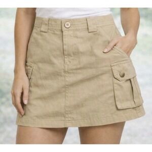 Princess Polly Beige Lydia Cargo Mini Skirt‎ 2 Utility Canvas Twill NWT